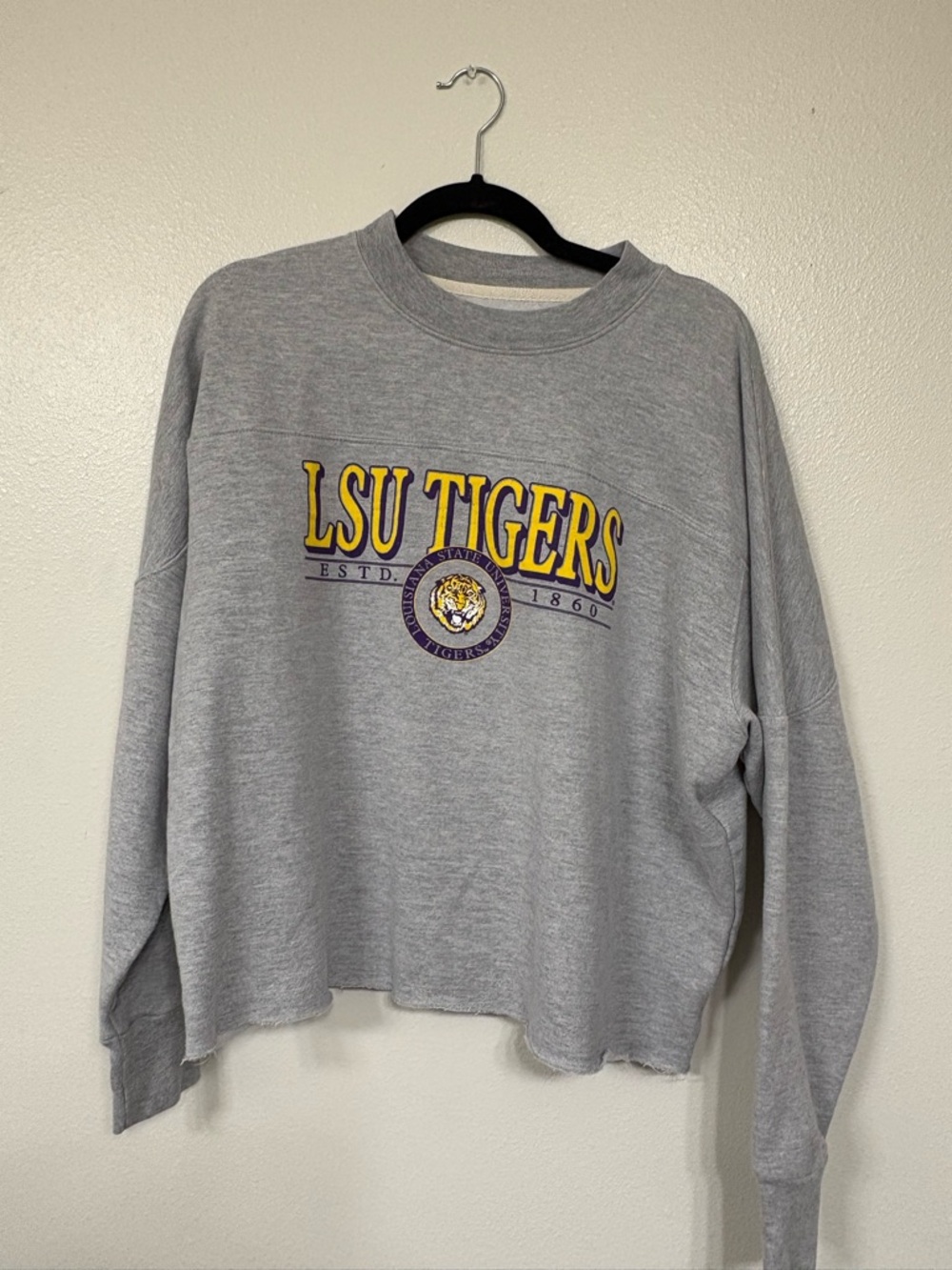 League Grey Pullover Sweatshirt with Red Logo Tag